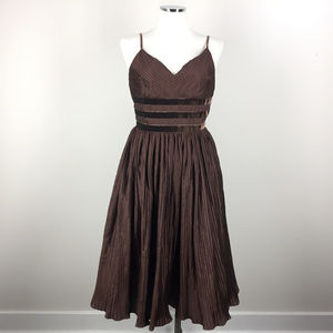 Anthropologie Tracy Reese brown Silk dress. Size 6.